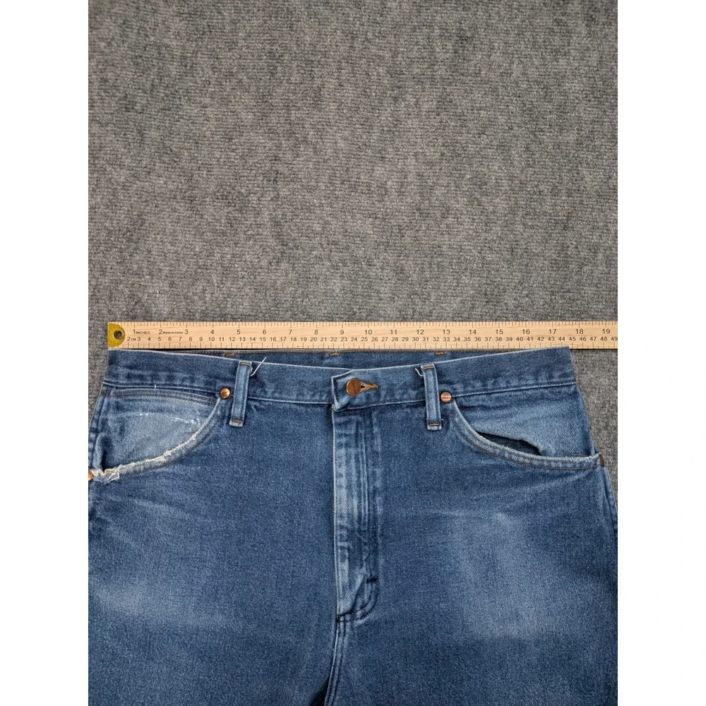 Vtg Wrangler Mens Jeans 35x31 Regular‎ Fit Blue Denim Classic Casual Pants